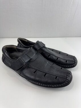 Men's Bravo Black Leather Slip-On Casual Loafers